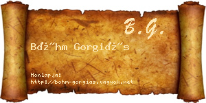 Bőhm Gorgiás névjegykártya