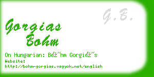 gorgias bohm business card